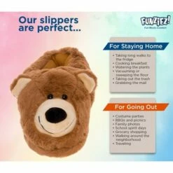 FUNZIEZ! - Men's Bear Face Animal Slippers - XX Large -Men's Shoes popular store unnamed file 117