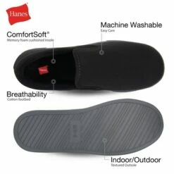 Hanes Mens Closed Back Indoor/Outdoor Slipper Shoe
