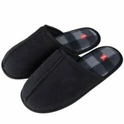 Hanes Mens ComfortSoft Fleece Memory Foam Slip On Scuff Slipper