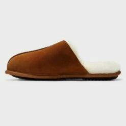 Men's dluxe by dearfoams Colter Sherling Scuff Slippers - Chestnut
