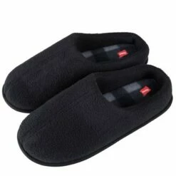 Hanes Mens ComfortSoft Fleece Memory Foam Slip on Clog Slippers with Indoor/Outdoor Sole