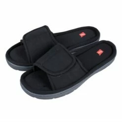Hanes Mens Jersey Velcro Slide Slipper