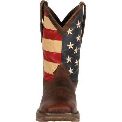 Durango Boot Durango Men's Patriotic Pull on Brown Western Boot 4 Durango Boot Durango Men's Patriotic Pull on Brown Western Boot - Image 2