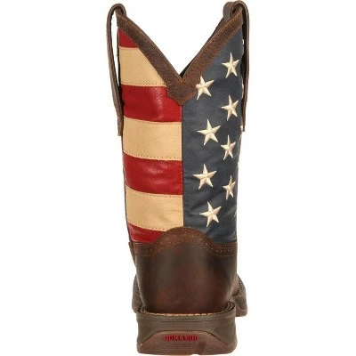 Durango Boot Durango Men's Patriotic Pull on Brown Western Boot 5 Durango Boot Durango Men's Patriotic Pull on Brown Western Boot - Image 3