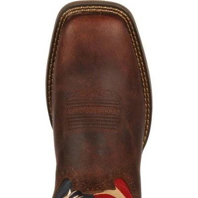 Durango Boot Durango Men's Patriotic Pull on Brown Western Boot 7 Durango Boot Durango Men's Patriotic Pull on Brown Western Boot - Image 5