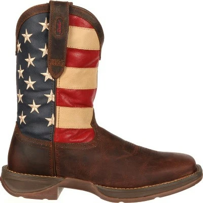 Durango Boot Durango Men's Patriotic Pull on Brown Western Boot 8 Durango Boot Durango Men's Patriotic Pull on Brown Western Boot - Image 6
