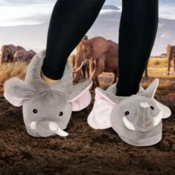 FUNZIEZ! - Women's Elephant Animal Slippers