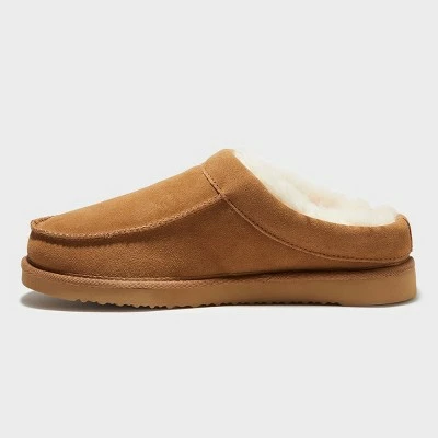 Men's dluxe by dearfoams Lith Genuine Shearling Clog Loafer Slippers Gray 2 Men's dluxe by dearfoams Lith Genuine Shearling Clog Loafer Slippers Gray