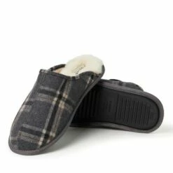 Fireside By Dearfoams Men's Warwick Microwool and Genuine Shearling Scuff