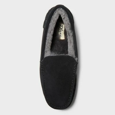 Men's dluxe by dearfoams Nelson Genuine Shearling Moccasin Slippers Gray 4 Men's dluxe by dearfoams Nelson Genuine Shearling Moccasin Slippers Gray - Image 2
