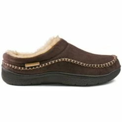 RockDove Men's Aiden Faux Wool Lined Microsuede Clog Slipper