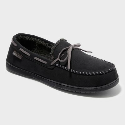 Men's Dearfoams Moccasin Slippers - Black 10 Men's Dearfoams Moccasin Slippers - Black - Image 8