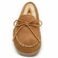Minnetonka Men's Suede Sheepskin Hardsole Moc