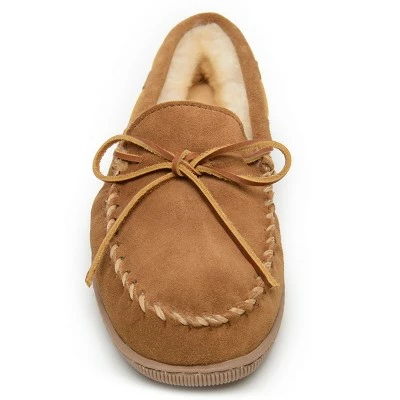 Minnetonka Men's Suede Sheepskin Hardsole Moc 3 Minnetonka Men's Suede Sheepskin Hardsole Moc