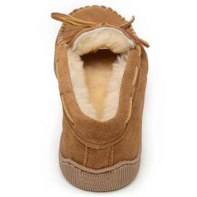 Minnetonka Men's Suede Sheepskin Hardsole Moc 5 Minnetonka Men's Suede Sheepskin Hardsole Moc - Image 3